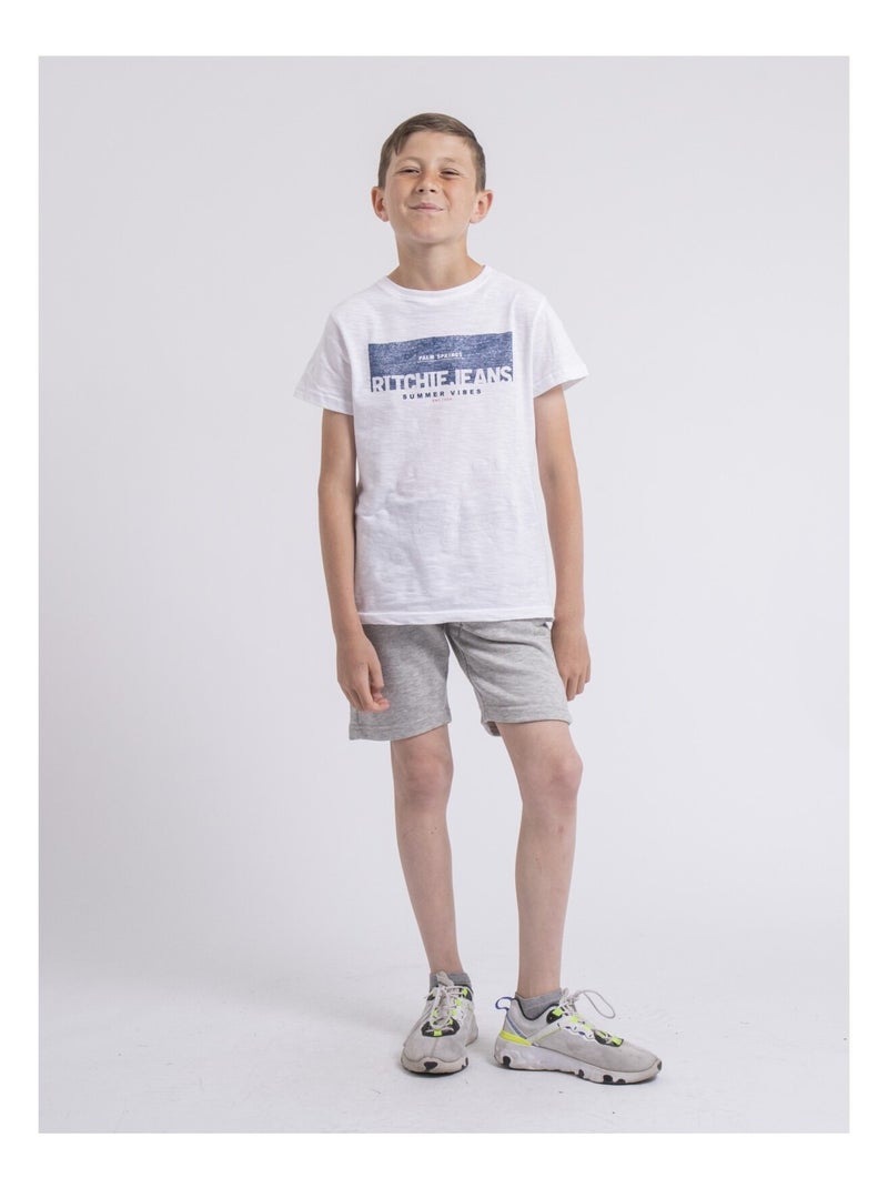 Bermuda molleton BERNY garçon Gris - Kiabi