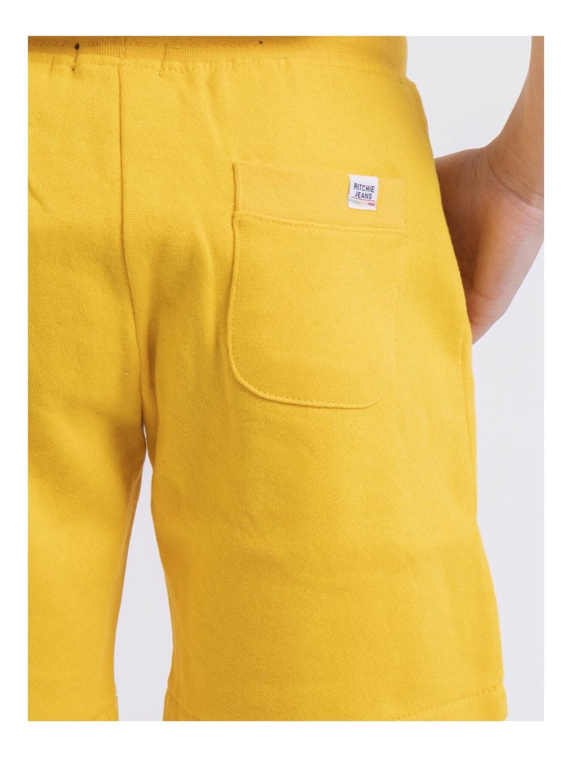 Bermuda molleton BIDMIN garçon Jaune - Kiabi