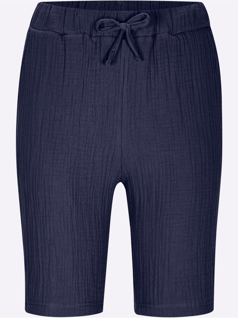 Bermuda Mousseline - Taille Standard - Witt Bleu marine - Kiabi