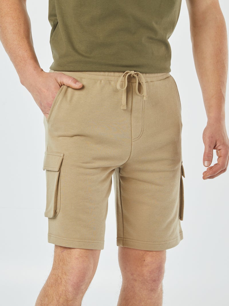 Bermuda multipoches en molleton BEIGE - Kiabi