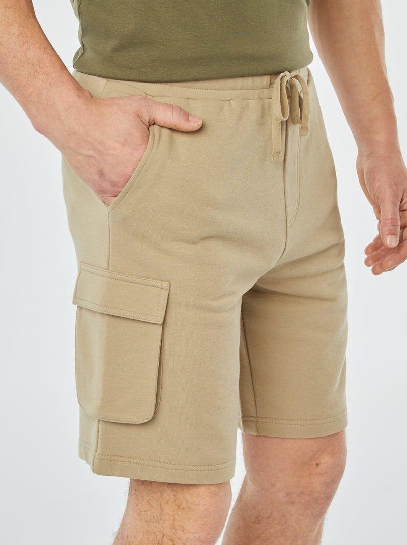 Bermuda multipoches en molleton BEIGE - Kiabi
