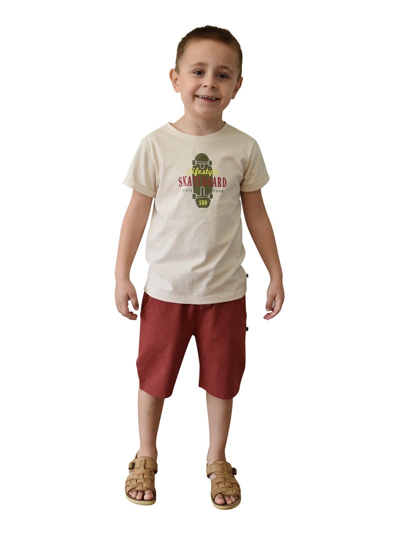 BERMUDA NESTORIUS ENFANT Rouge - Kiabi