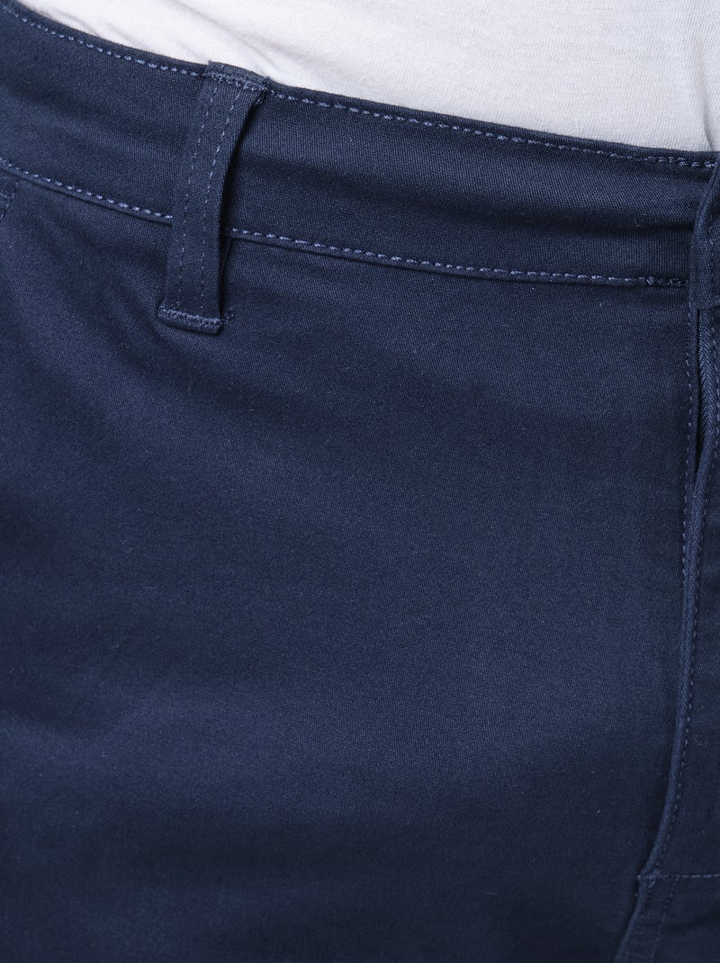 Bermuda poches fendues Bleu marine - Kiabi