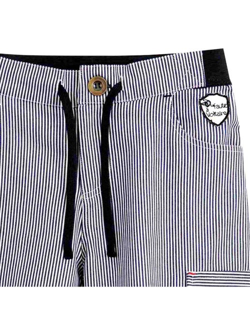 Bermuda Rayures     Poches Cargo  ARCACHON - La Faute à Voltaire - Kiabi