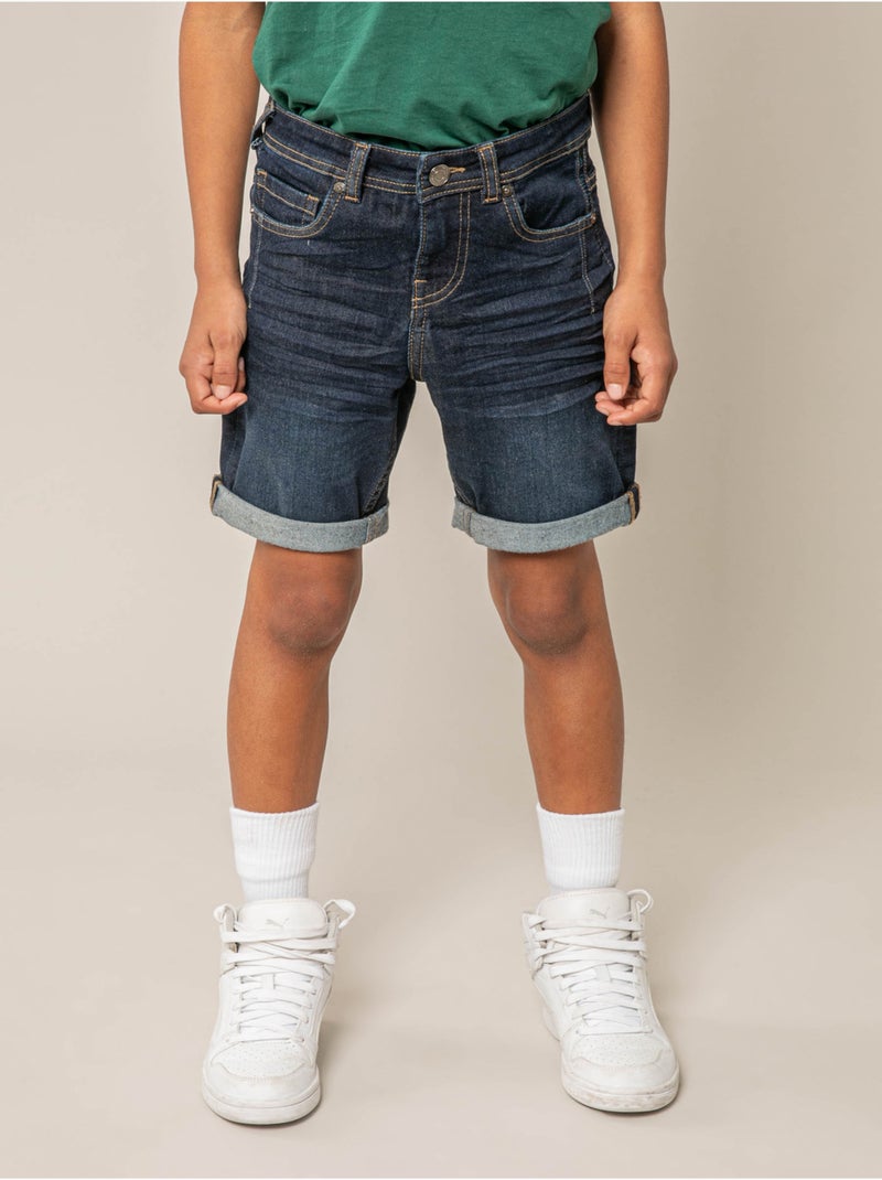 Bermuda regular garçon en jean 'Deeluxe' Bleu clair - Kiabi