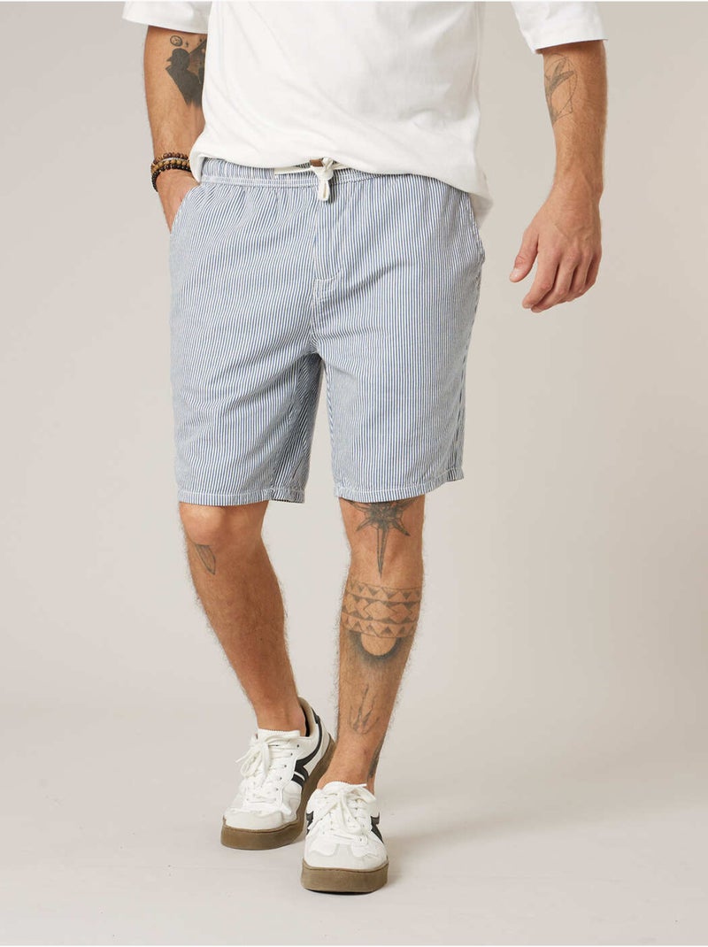 Bermuda regular homme en 100% coton 'Deeluxe' Bleu clair - Kiabi