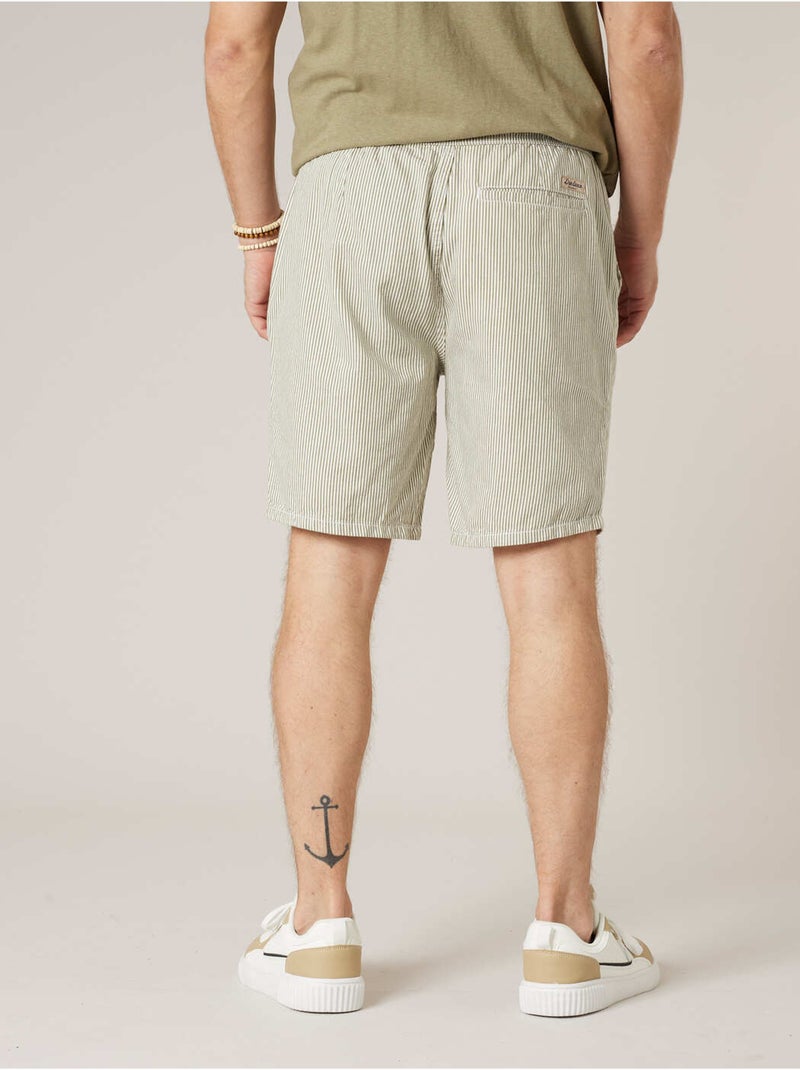 Bermuda regular homme en 100% coton 'Deeluxe' Vert kaki clair - Kiabi