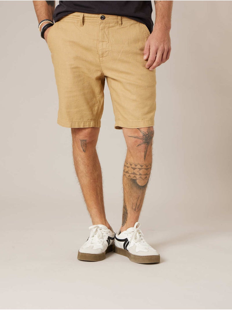 Bermuda régular homme en coton 'Deeluxe' Beige coquille - Kiabi