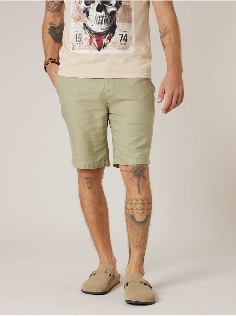Bermuda régular homme en coton 'Deeluxe' Vert clair - Kiabi