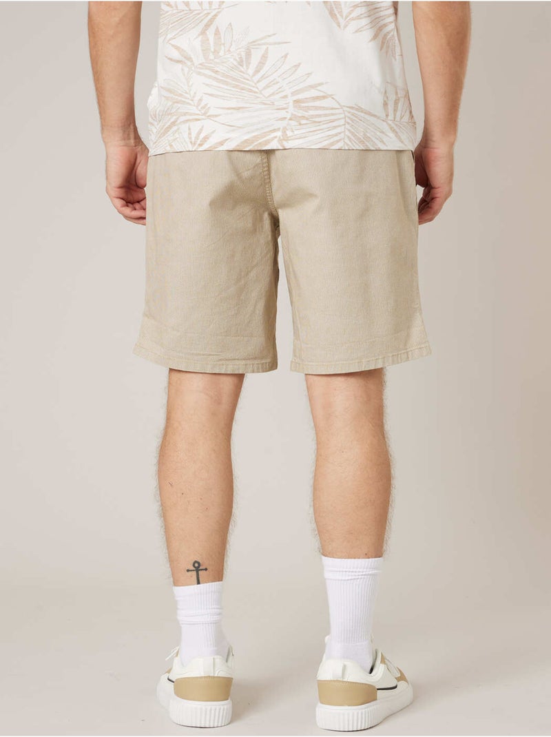 Bermuda régular homme en coton stretch 'Deeluxe' Beige sable - Kiabi