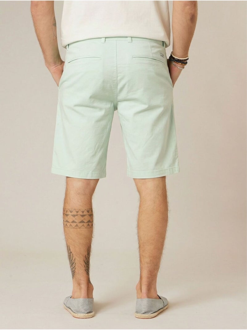 Bermuda regular homme en coton stretch 'Deeluxe' Bleu lagon - Kiabi