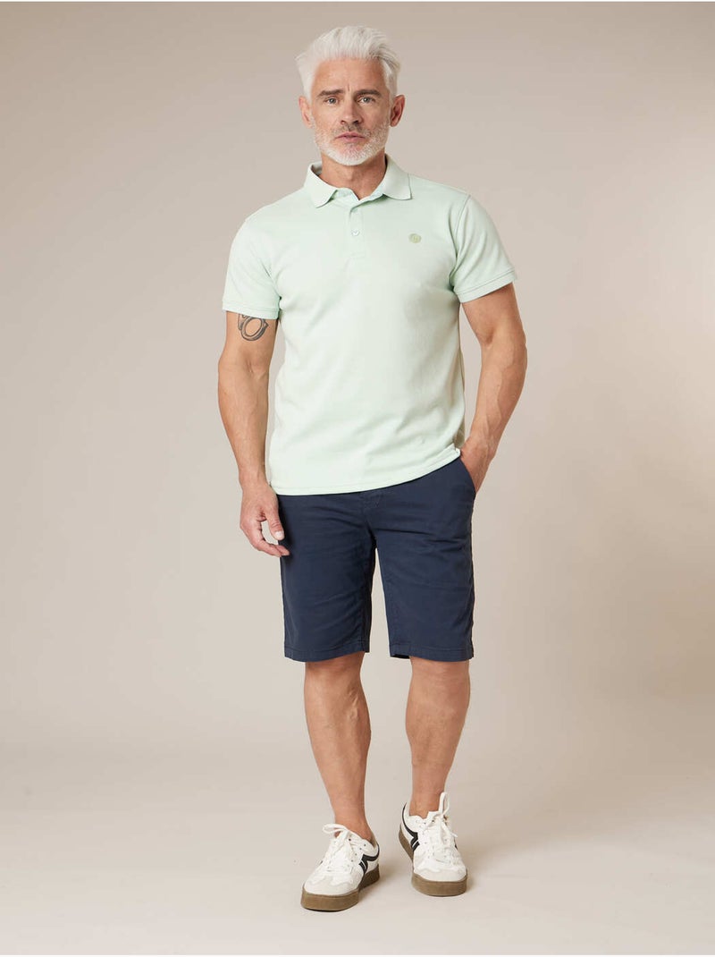 Bermuda regular homme en coton stretch 'Deeluxe' Bleu marine - Kiabi