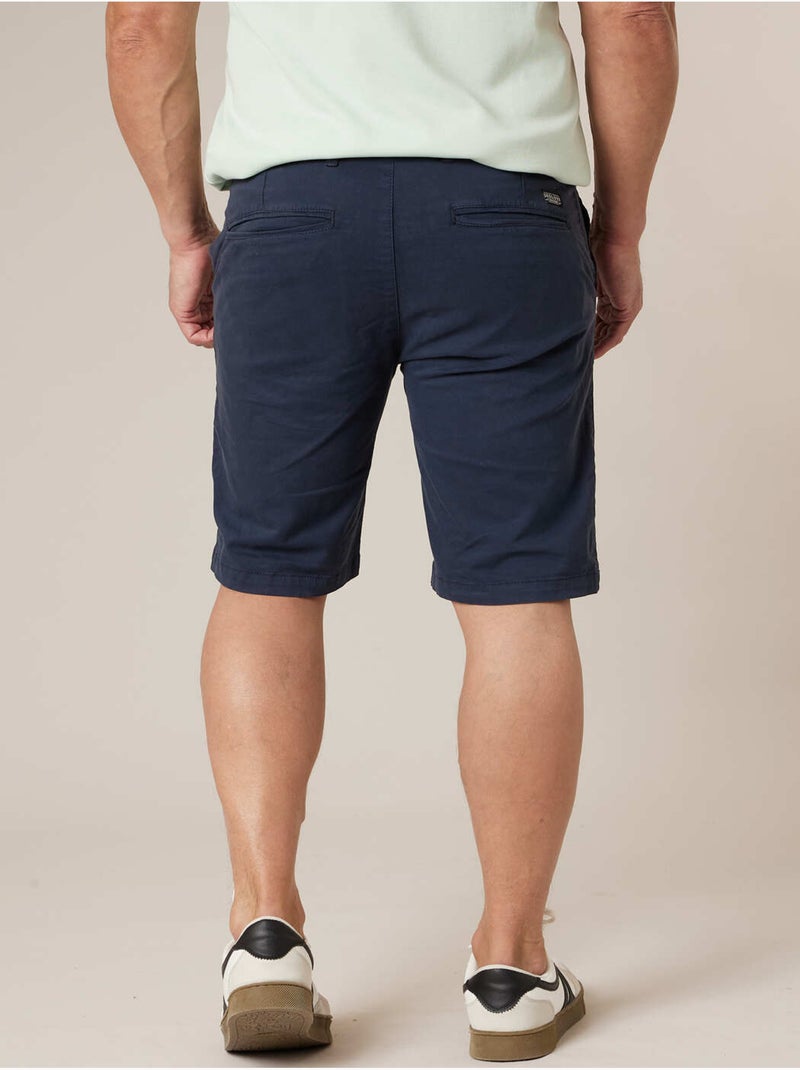 Bermuda regular homme en coton stretch 'Deeluxe' Bleu marine - Kiabi