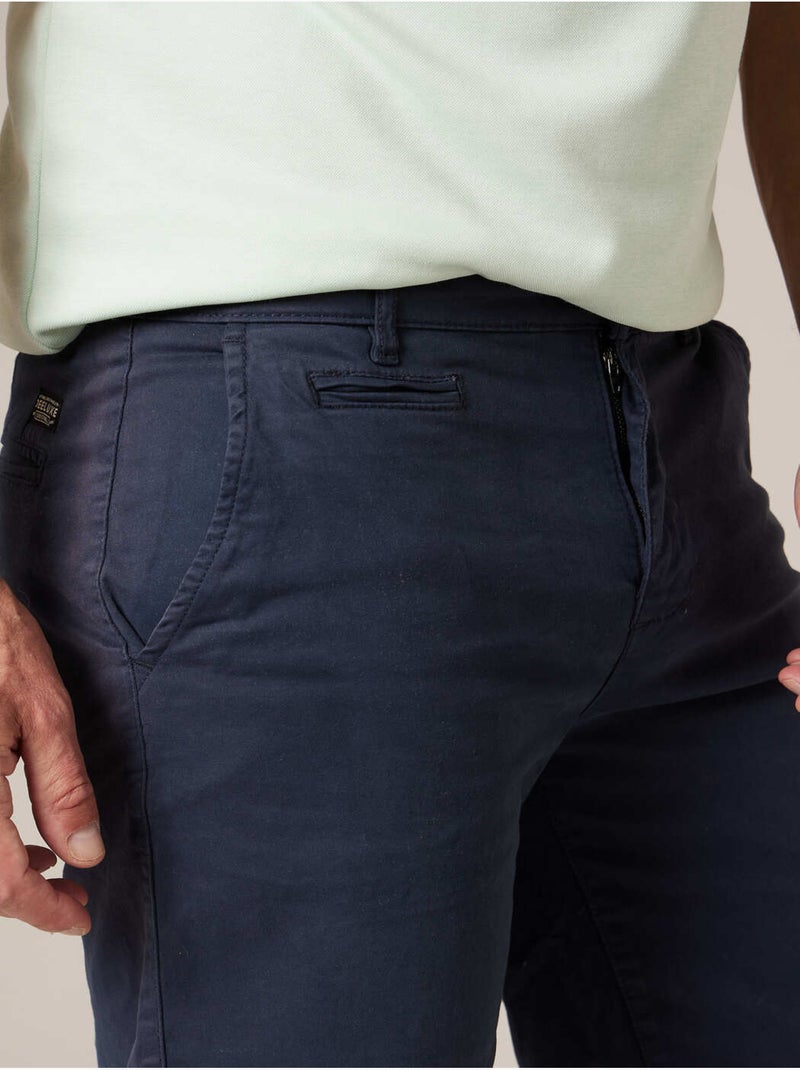 Bermuda regular homme en coton stretch 'Deeluxe' Bleu marine - Kiabi