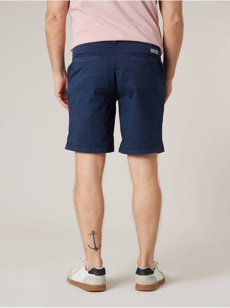 Bermuda régular homme en coton stretch 'Deeluxe' Bleu marine - Kiabi
