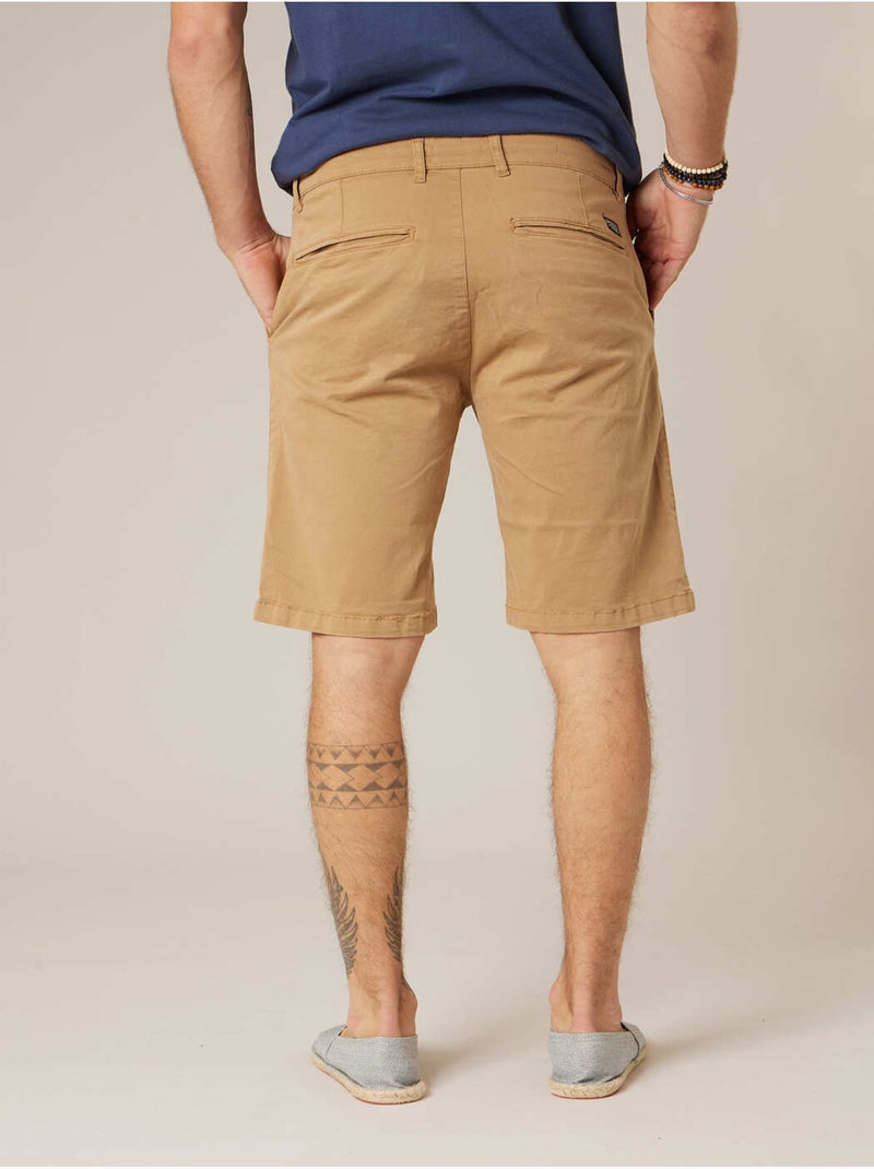 Bermuda regular homme en coton stretch 'Deeluxe' Marron cappuccino - Kiabi