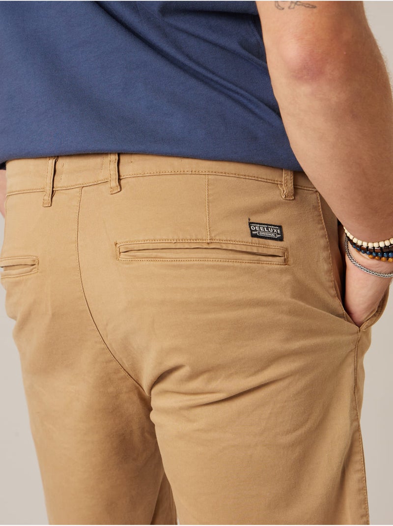 Bermuda regular homme en coton stretch 'Deeluxe' Marron cappuccino - Kiabi