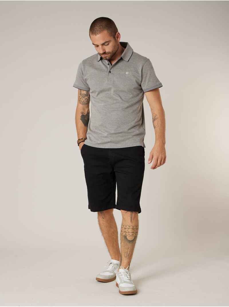 Bermuda regular homme en coton stretch 'Deeluxe' Noir - Kiabi