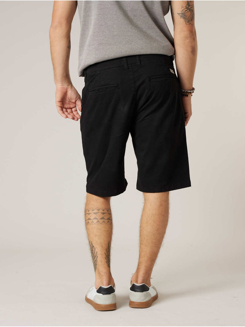 Bermuda regular homme en coton stretch 'Deeluxe' Noir - Kiabi