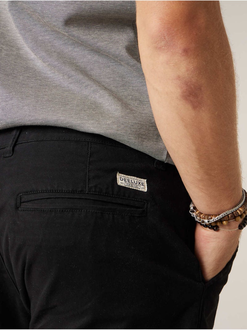Bermuda regular homme en coton stretch 'Deeluxe' Noir - Kiabi