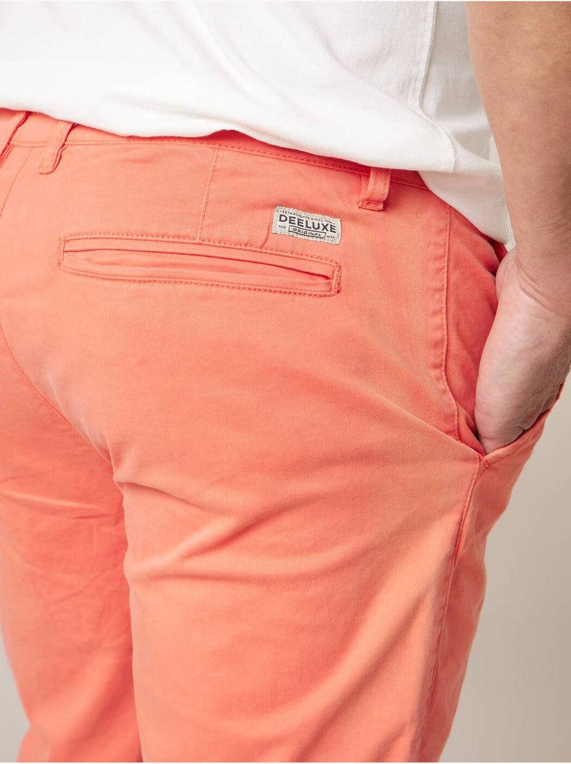 Bermuda regular homme en coton stretch 'Deeluxe' Orange mandarine - Kiabi