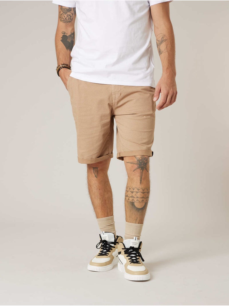 Bermuda régular homme en coton stretch 'Deeluxe' Taupe - Kiabi
