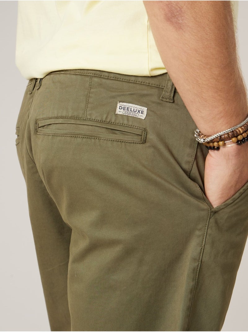 Bermuda regular homme en coton stretch 'Deeluxe' Vert foncé - Kiabi