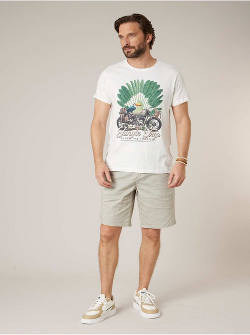 Bermuda régular homme en coton stretch 'Deeluxe' - Kiabi