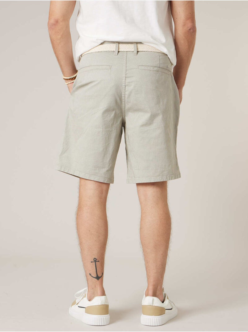 Bermuda régular homme en coton stretch 'Deeluxe' Vert kaki clair - Kiabi
