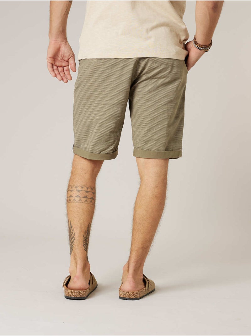 Bermuda régular homme en coton stretch 'Deeluxe' Vert kaki clair - Kiabi