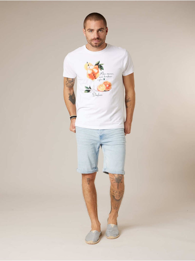 Bermuda regular homme en jean 'Deeluxe' Bleu ciel - Kiabi