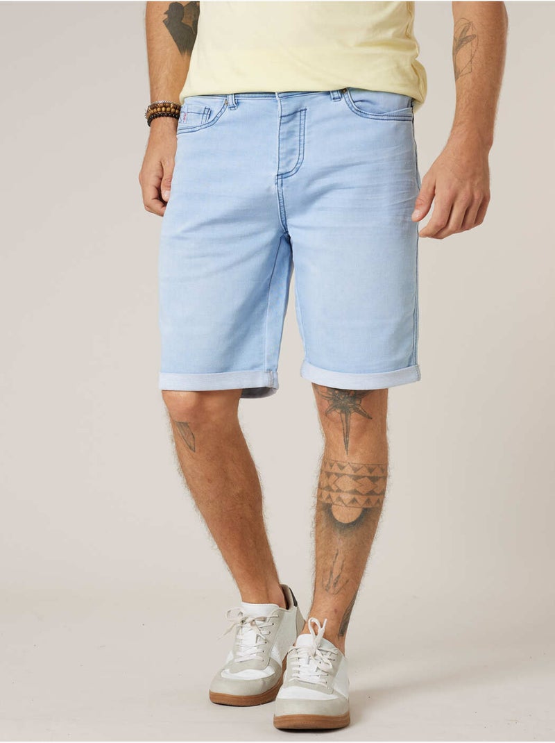 Bermuda regular homme en jean 'Deeluxe' Bleu ciel - Kiabi