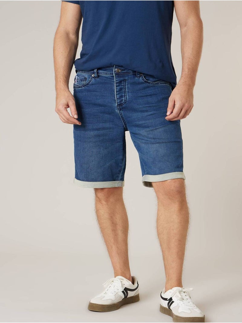 Bermuda regular homme en jean 'Deeluxe' Bleu foncé - Kiabi
