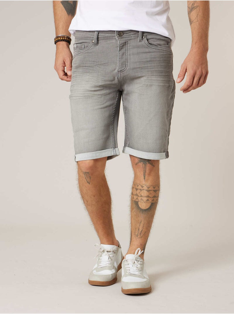 Bermuda regular homme en jean 'Deeluxe' Gris - Kiabi