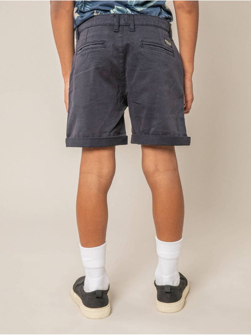Bermuda régular homme en toile de coton 'Deeluxe' Bleu marine - Kiabi