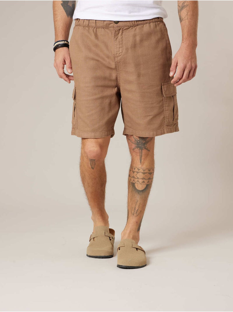 Bermuda relaxed homme en 100% coton 'Deeluxe' Taupe - Kiabi