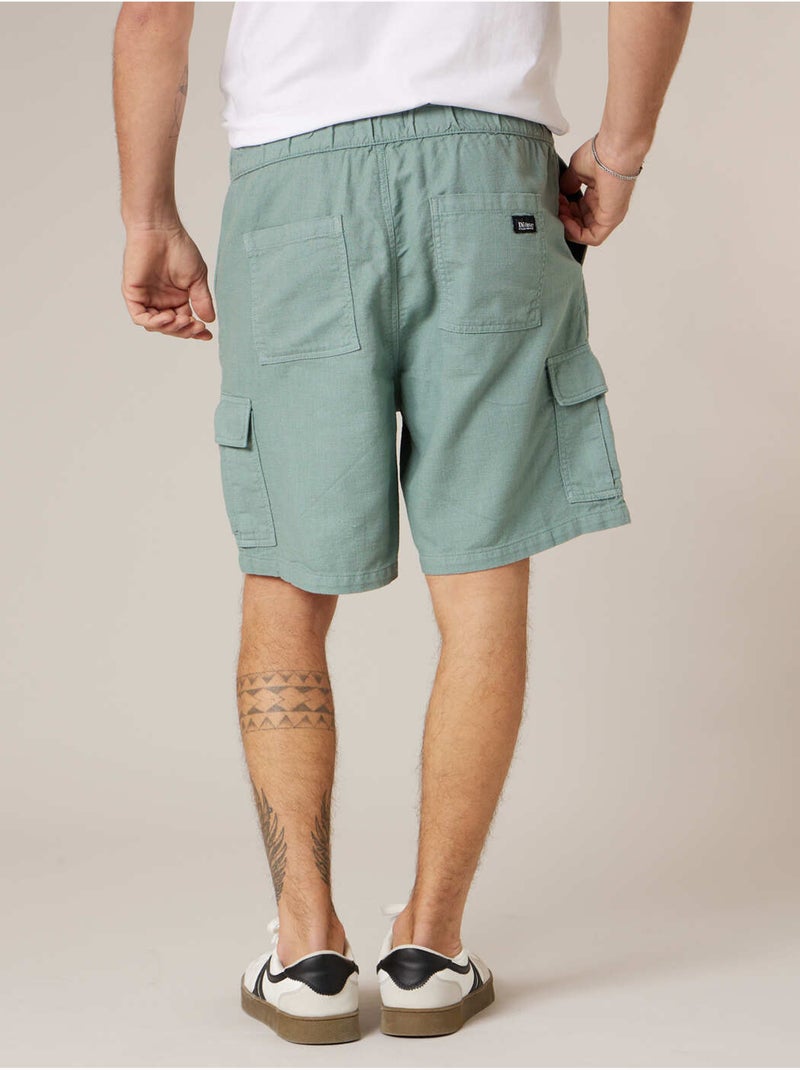 Bermuda relaxed homme en 100% coton 'Deeluxe' Vert tilleul - Kiabi