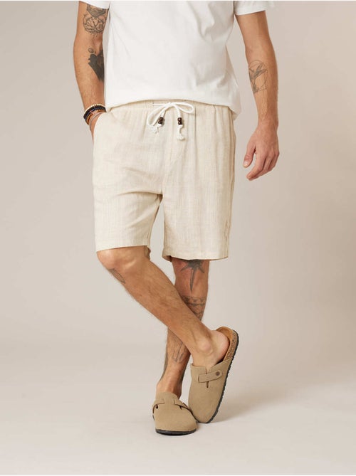 Bermuda relaxed homme lin 'Deeluxe' - Kiabi