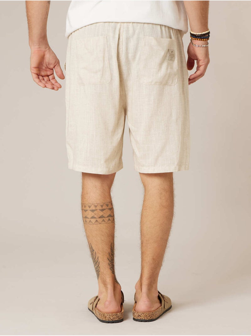 Bermuda relaxed homme lin 'Deeluxe' Beige coquille - Kiabi