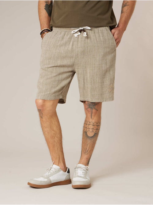 Bermuda relaxed homme lin 'Deeluxe' - Kiabi