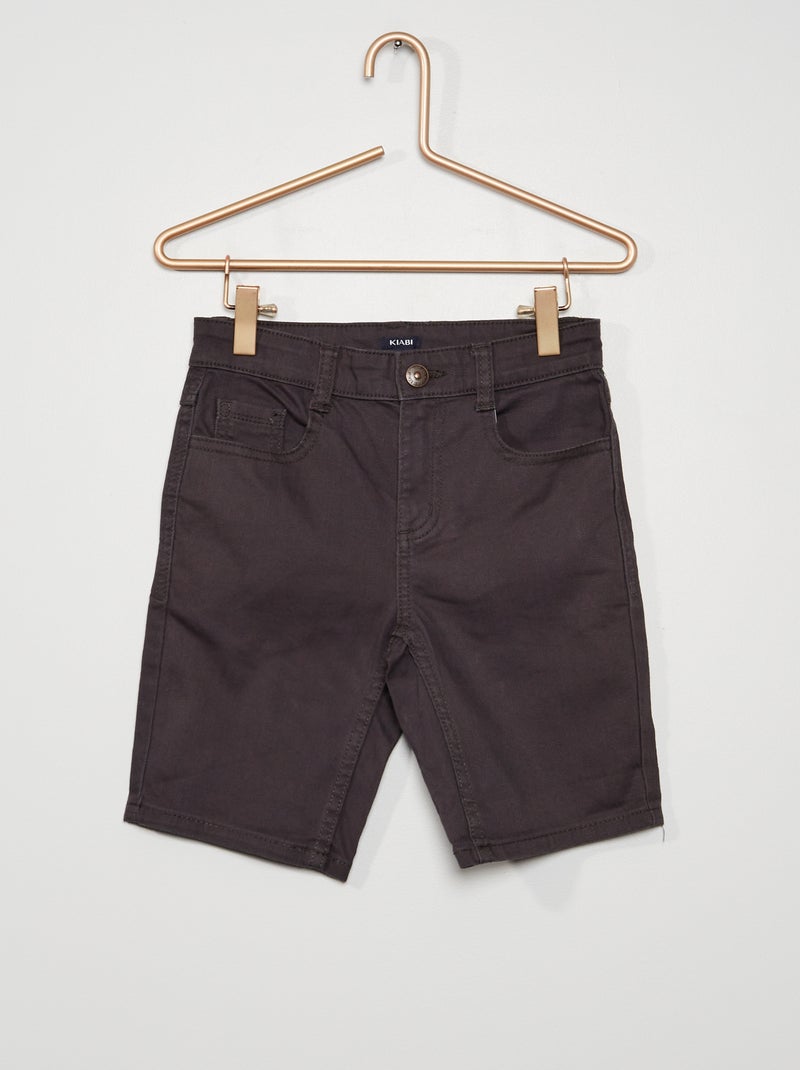 Bermuda slim 5 poches gris foncé - Kiabi