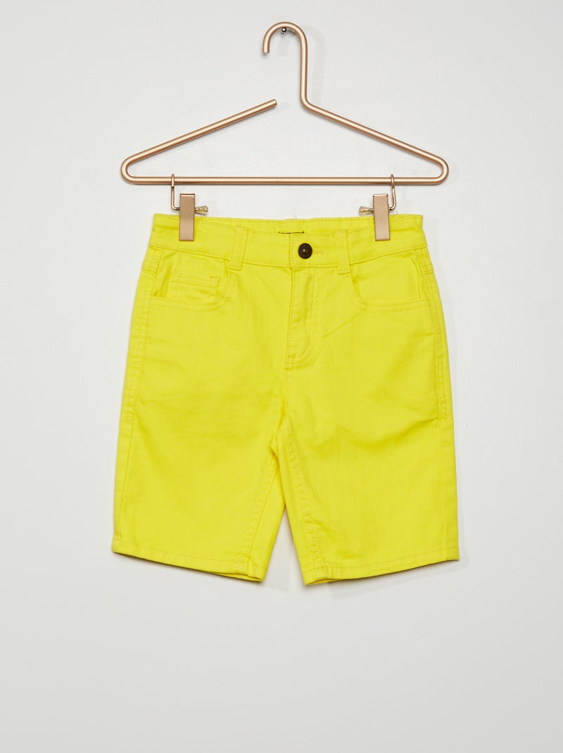 Bermuda slim 5 poches Jaune - Kiabi