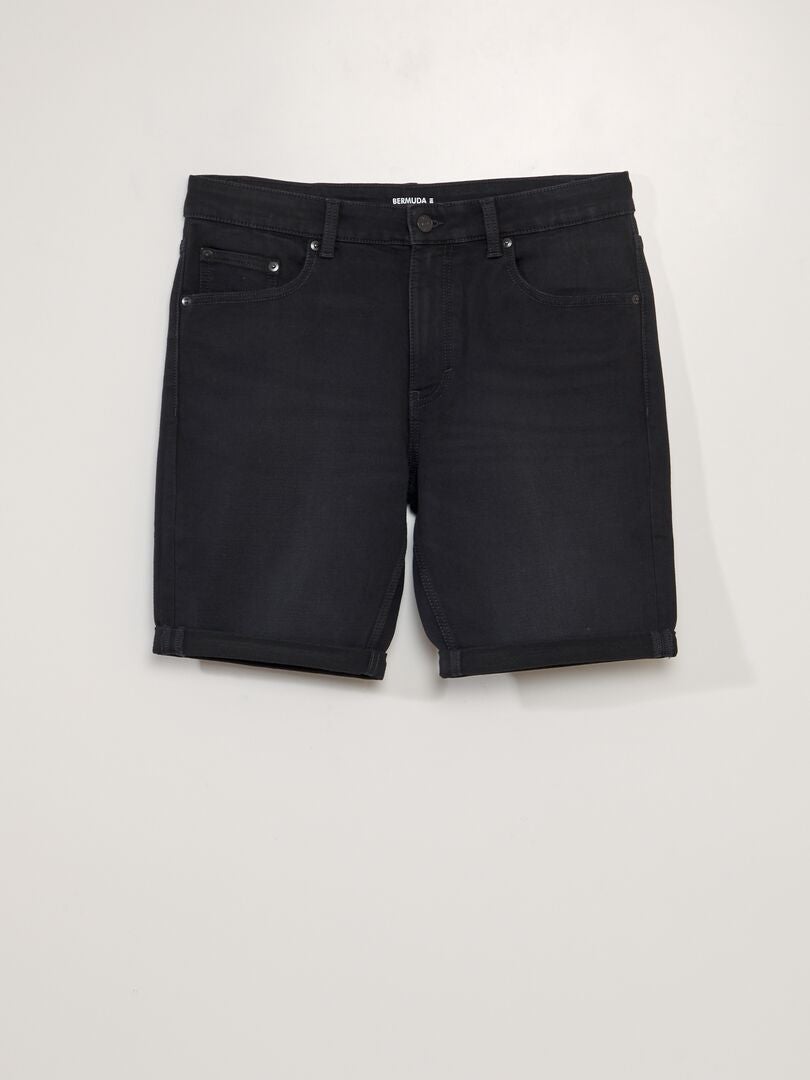 Bermuda slim en jean à 5 poches Noir - Kiabi