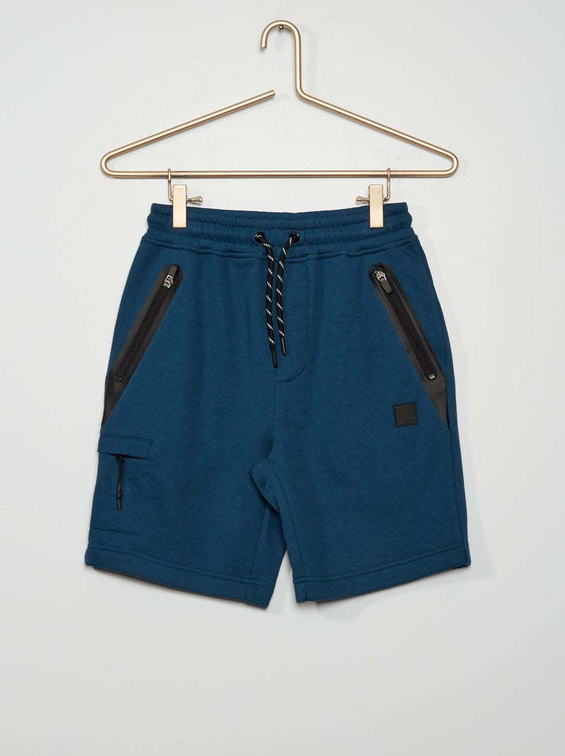 Bermuda sport en molleton bleu - Kiabi