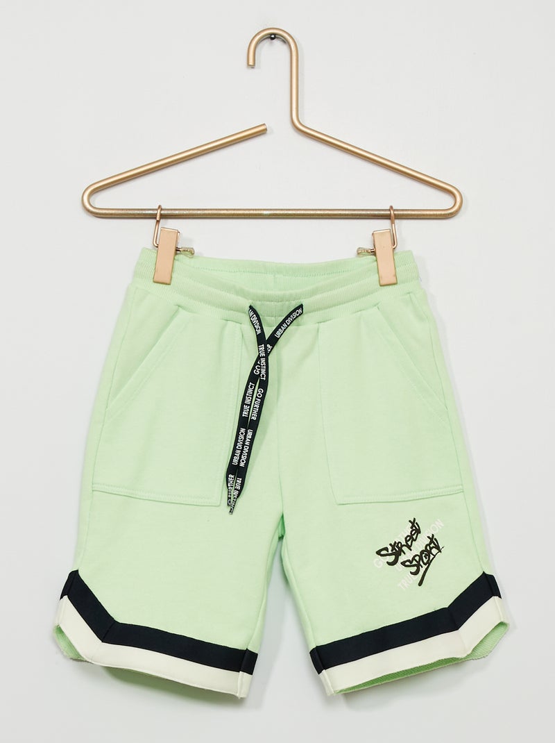 Bermuda sport en molleton Vert - Kiabi