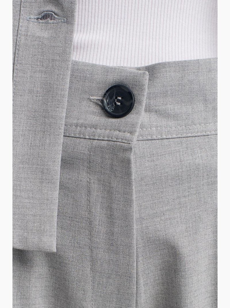 Bermuda taille haute coupe droite dilvin Gris clair - Kiabi