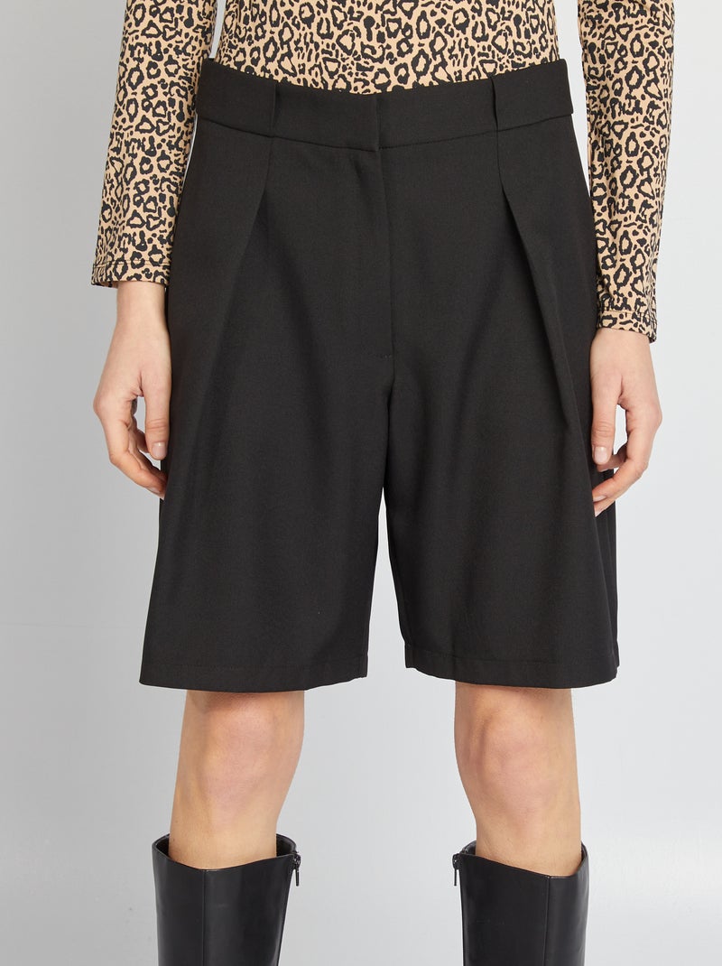 Bermuda tailleur taille haute noir - Kiabi