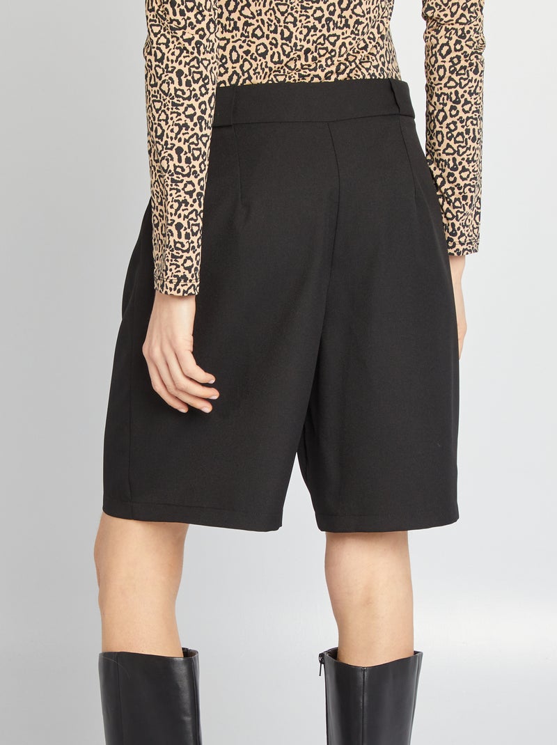 Bermuda tailleur taille haute noir - Kiabi