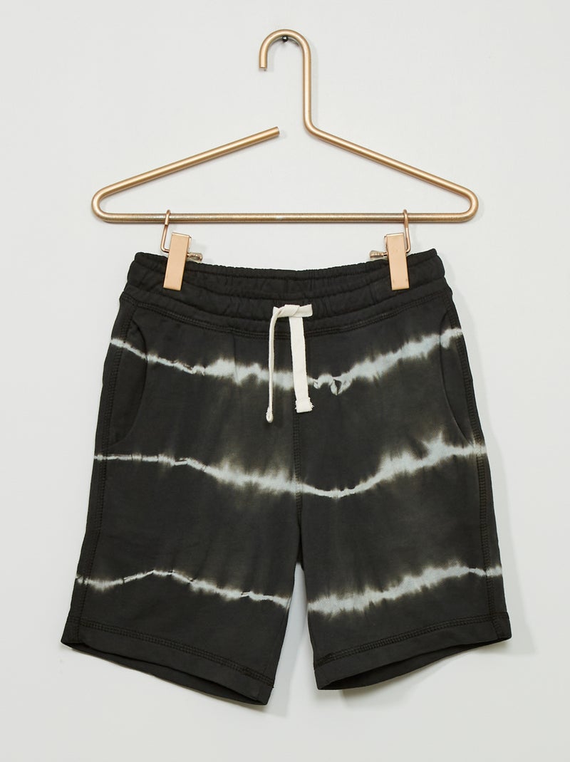 Bermuda 'tie and dye'  en molleton Gris - Kiabi