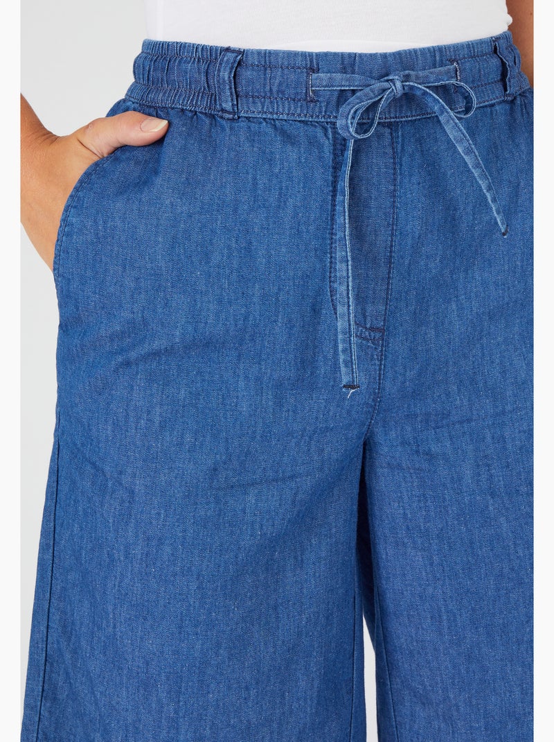 Bermuda tissu chambray - Damart Bleu denim - Kiabi